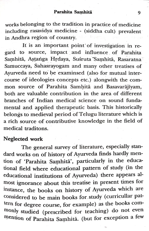 Appraisal Of Parhita Samhita